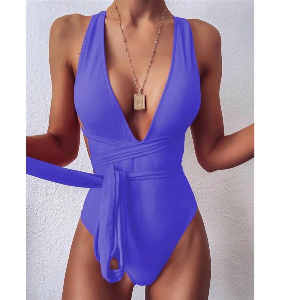 Violet strappy one piece from Shein